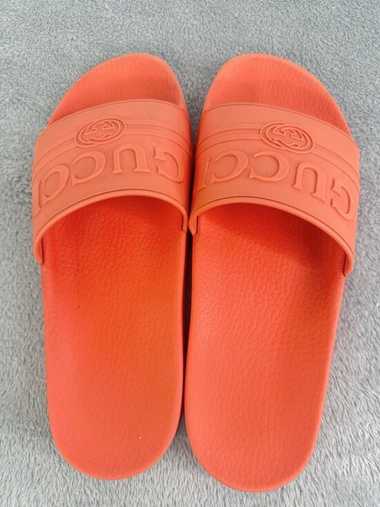 Gucci Slides Sandals Orange EU 42   Mens 8.5  Womens 12 main image 5